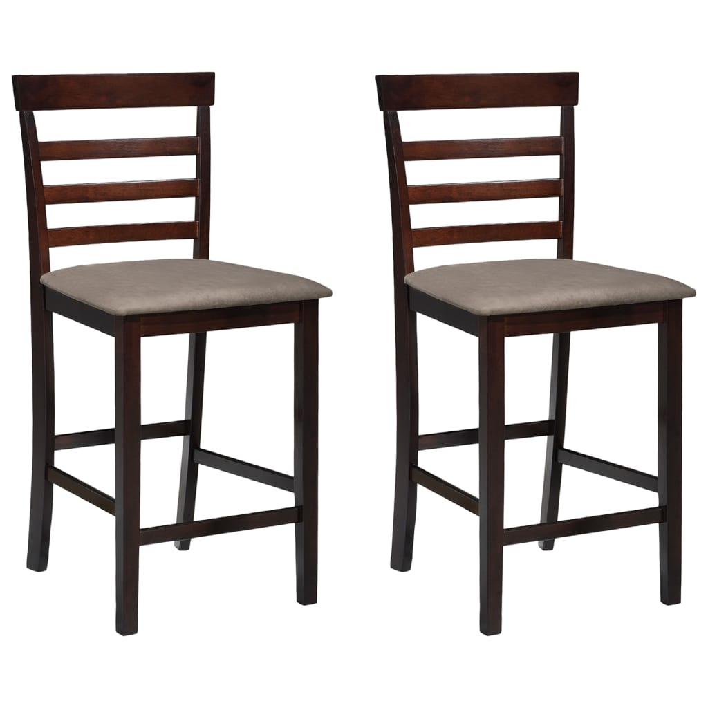 Tabourets de bar 2 pcs Marron Tissu