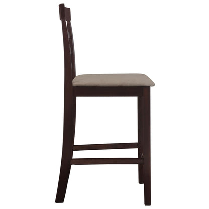 Tabourets de bar 2 pcs Marron Tissu