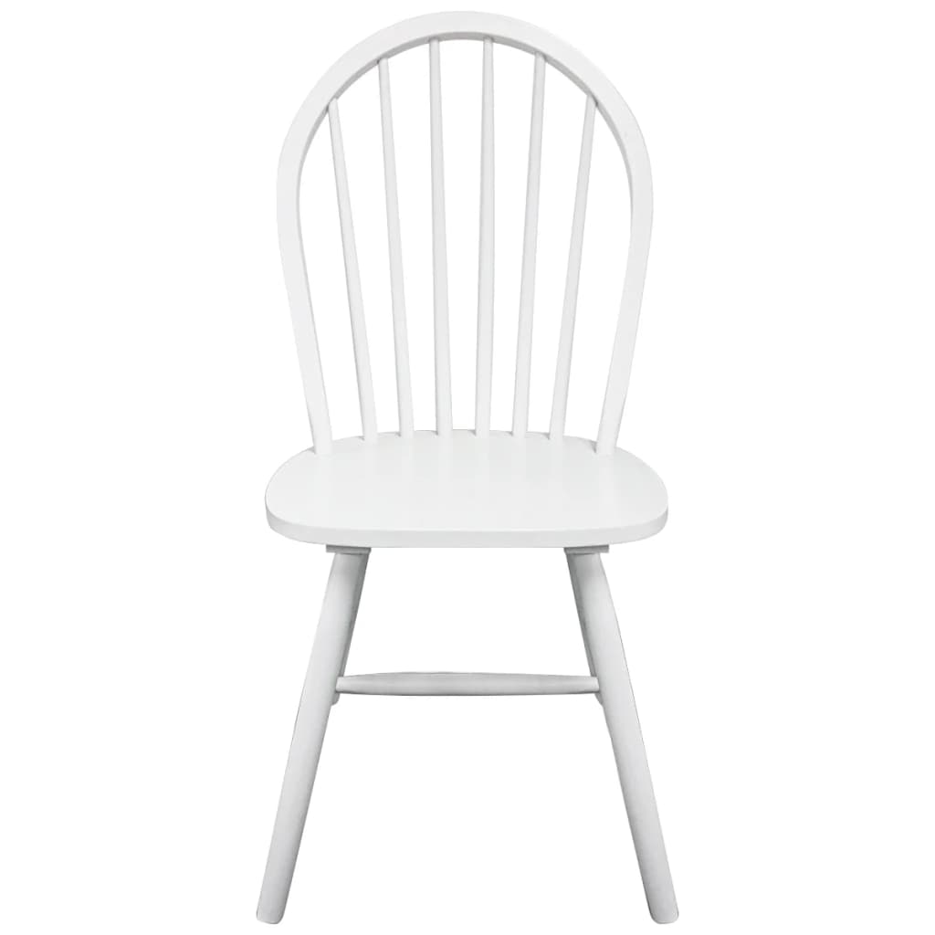 Chaises à manger lot de 4 blanc bois d'hévéa solide