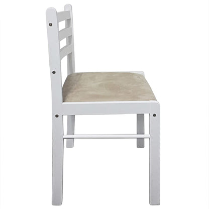 Chaises à manger lot de 2 blanc hévéa solide et velours