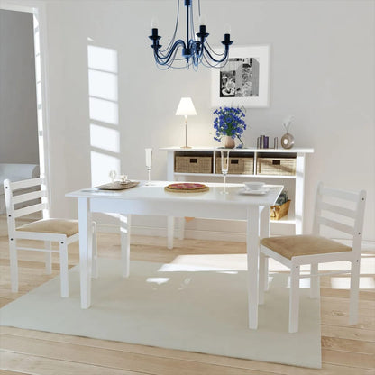 Chaises à manger lot de 2 blanc hévéa solide et velours