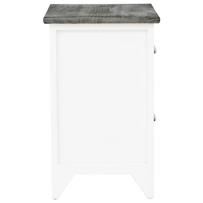 Table de chevet 2 pcs avec 2 tiroirs Gris et blanc