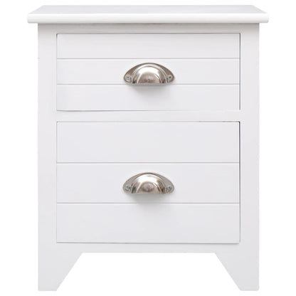 Table de chevet 2 pcs avec 2 tiroirs Blanc