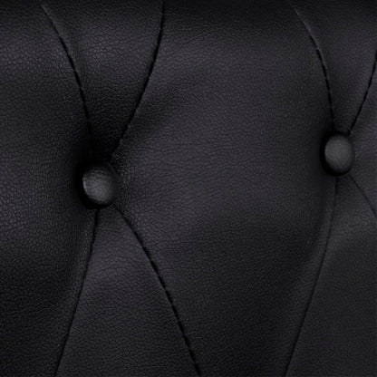 Canapé Chesterfield à 3 places cuir synthétique noir