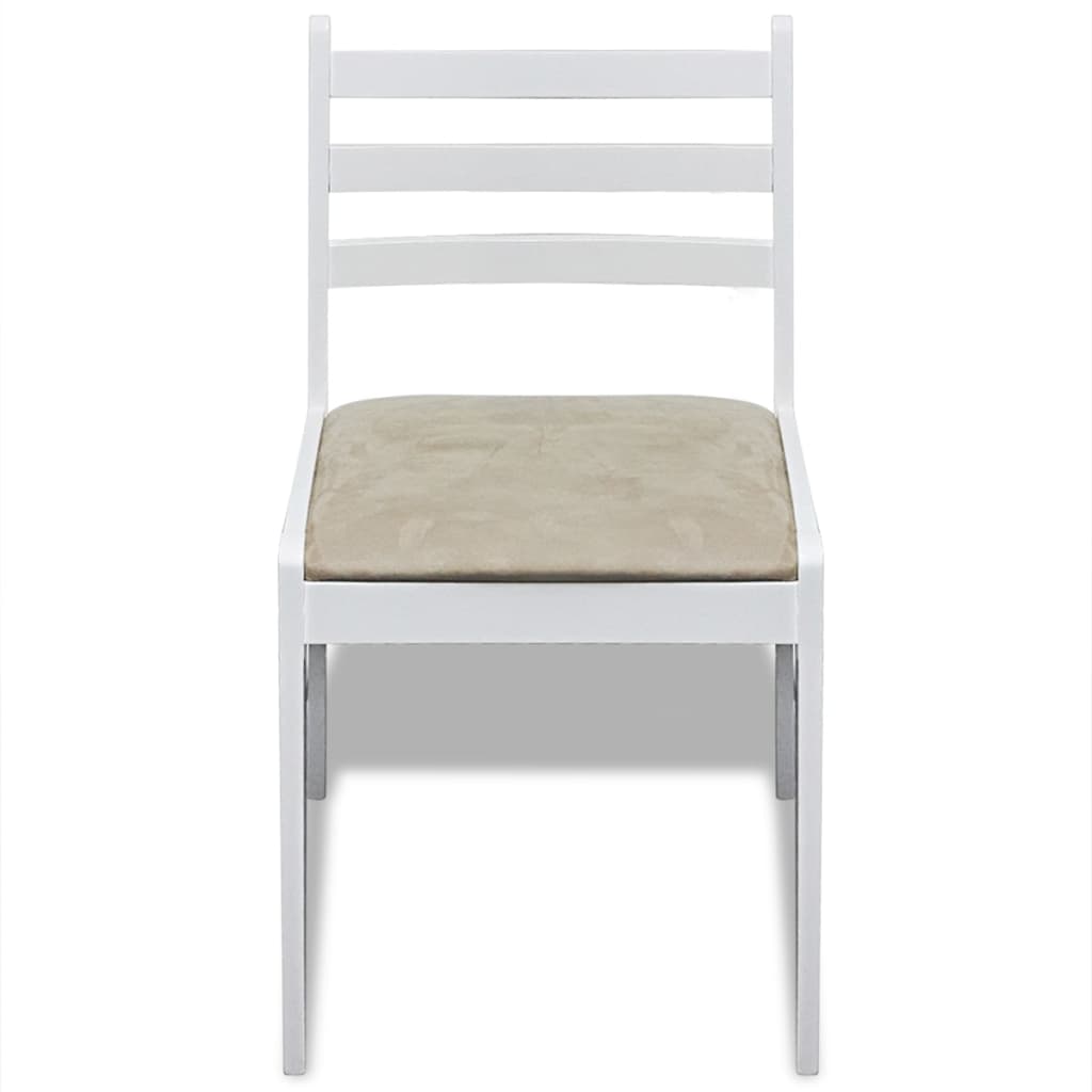 Chaises à manger lot de 6 blanc bois solide et velours