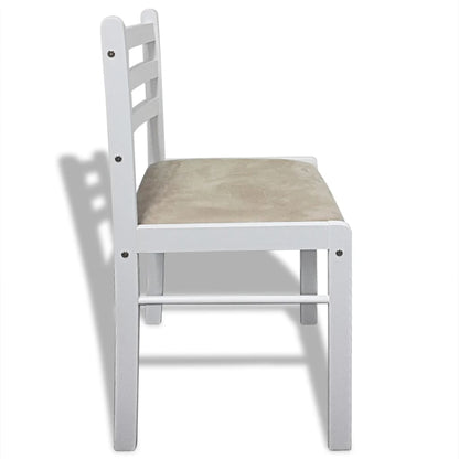 Chaises à manger lot de 6 blanc bois solide et velours