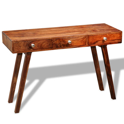 Table console avec 3 tiroirs 76 cm Bois massif