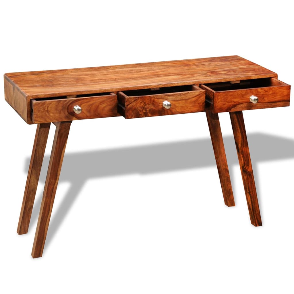 Table console avec 3 tiroirs 76 cm Bois massif