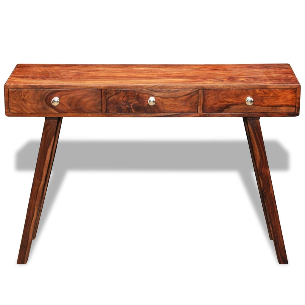 Table console avec 3 tiroirs 76 cm Bois massif