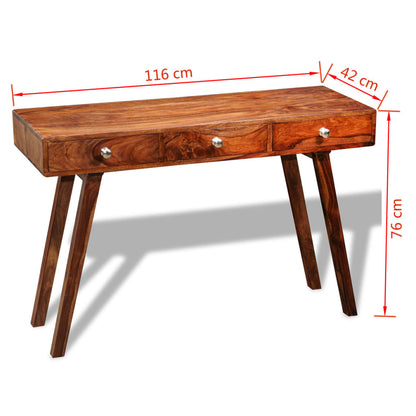 Table console avec 3 tiroirs 76 cm Bois massif