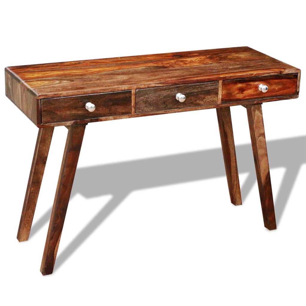 Table console avec 3 tiroirs 76 cm Bois massif