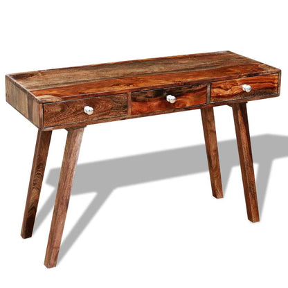 Table console avec 3 tiroirs 76 cm Bois massif