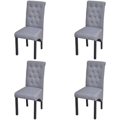 Chaises à manger lot de 4 gris clair tissu