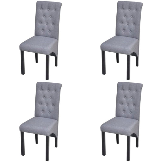 Chaises à manger lot de 4 gris clair tissu