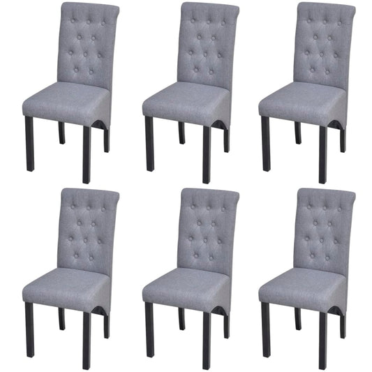 Chaises à manger lot de 6 gris clair tissu