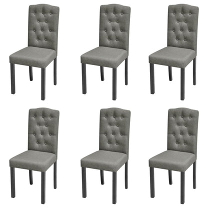 Chaises à manger lot de 6 gris tissu