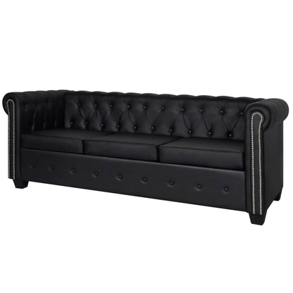 Canapé Chesterfield à 2 places et à 3 places noir