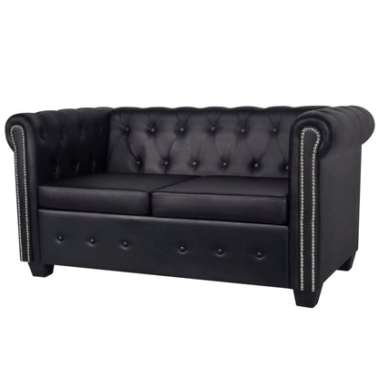 Canapé Chesterfield à 2 places et à 3 places noir