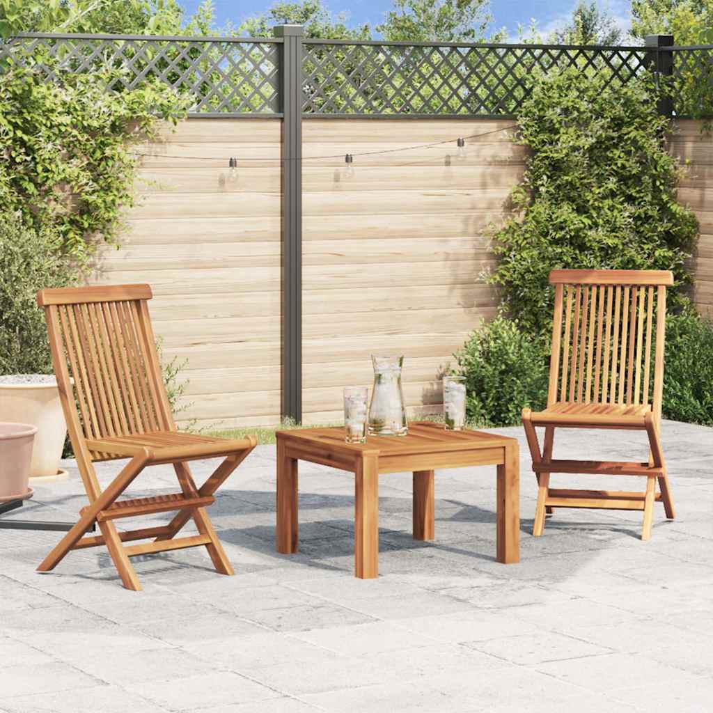 Chaises pliables de jardin lot de 2 Bois de teck solide