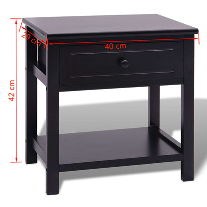 Table de chevet 2 pcs Bois Noir