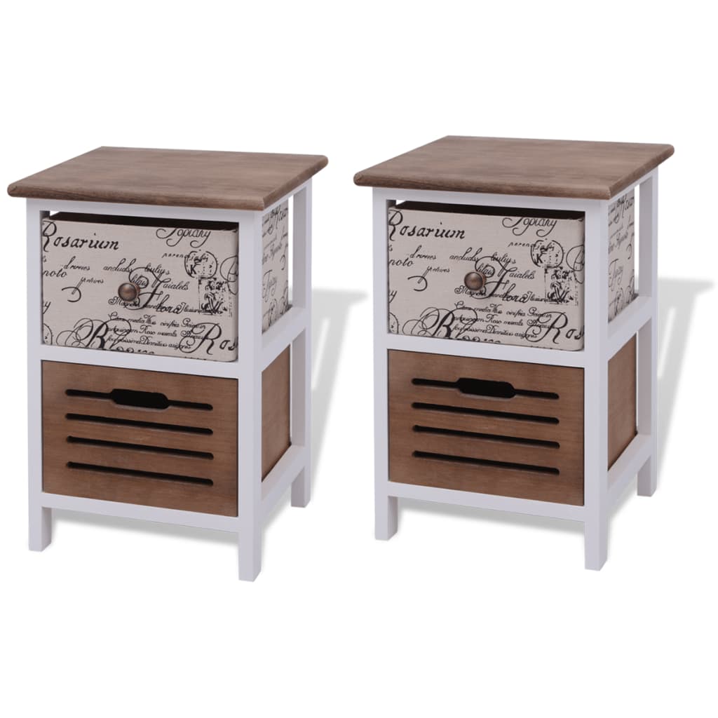 Table de chevet 2 pcs Bois