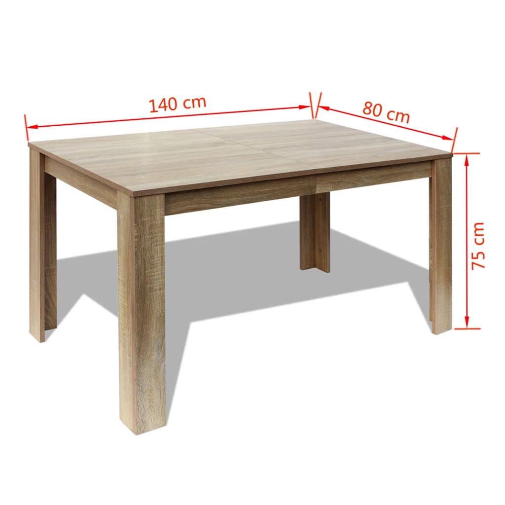 Table à manger 140x80x75 cm chêne