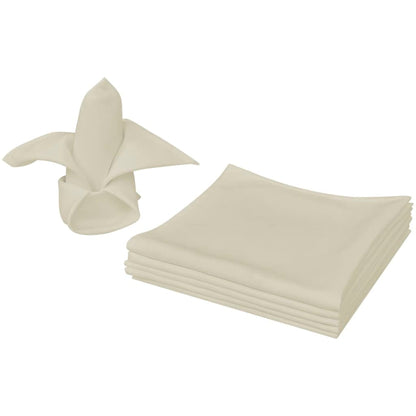 Serviettes de table 10 pcs Crème 50x50 cm