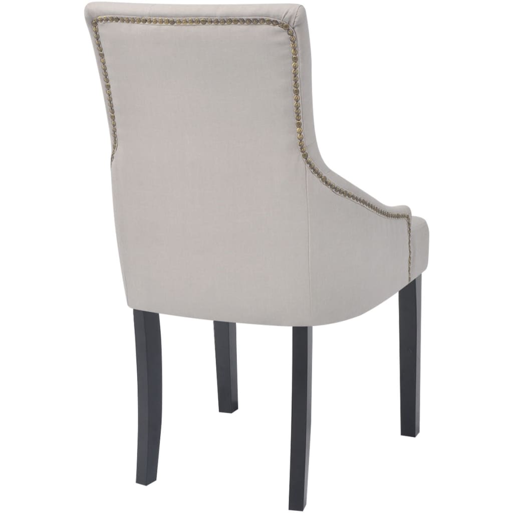 Chaises à manger lot de 4 gris crème tissu