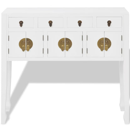 vidaXL Buffet en style chinois en bois massif Blanc