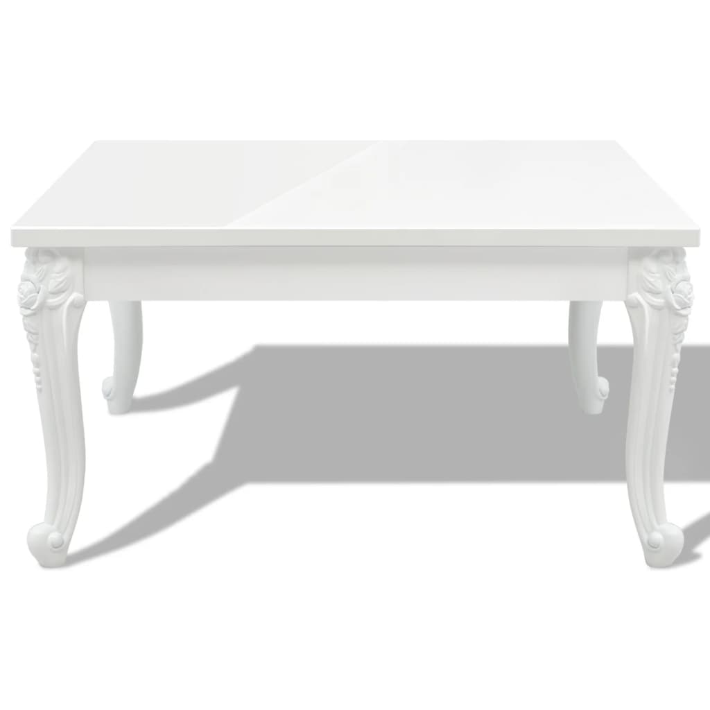 Table basse 80x80x42 cm Blanc brillant