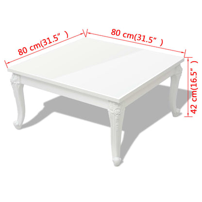 Table basse 80x80x42 cm Blanc brillant