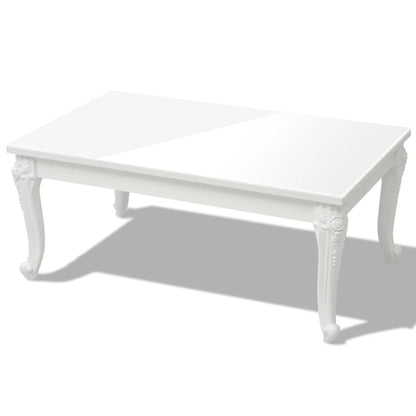 Table basse 100x60x42 cm Blanc brillant