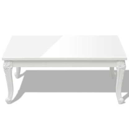 Table basse 100x60x42 cm Blanc brillant