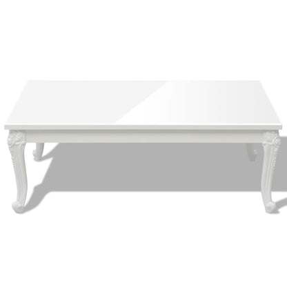 Table basse 115x65x42 cm Blanc brillant