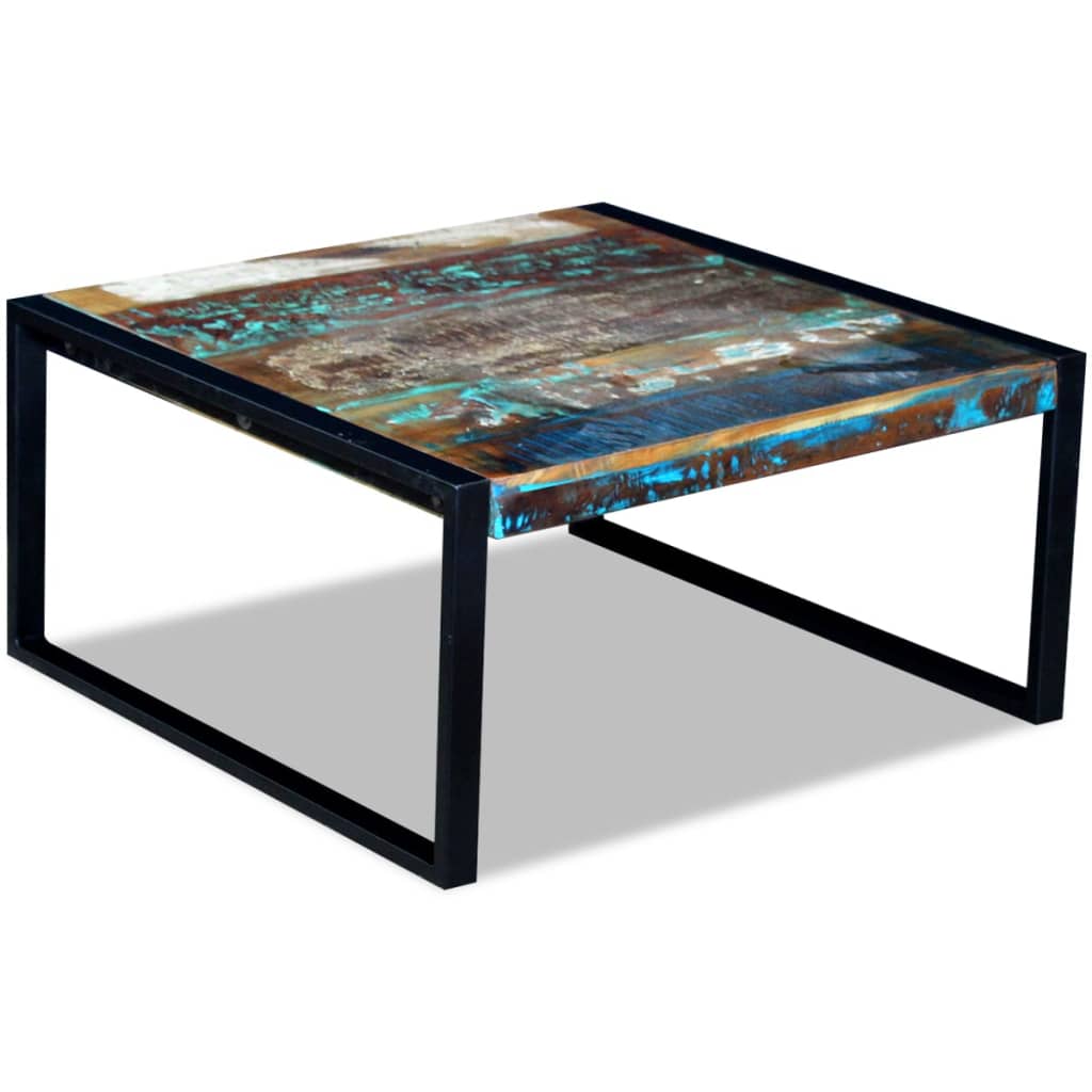 Table basse Bois de récupération massif 80x80x40 cm