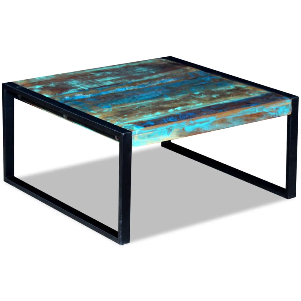 Table basse Bois de récupération massif 80x80x40 cm