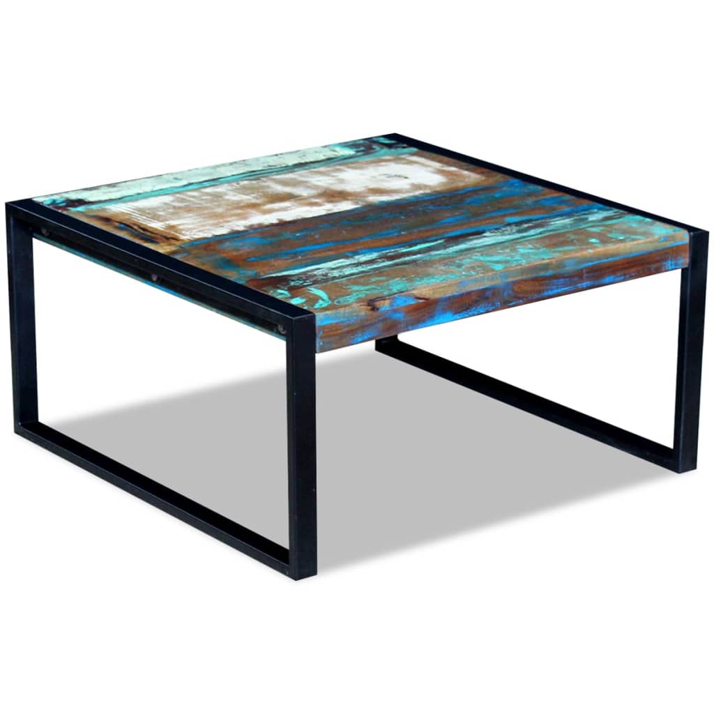 Table basse Bois de récupération massif 80x80x40 cm