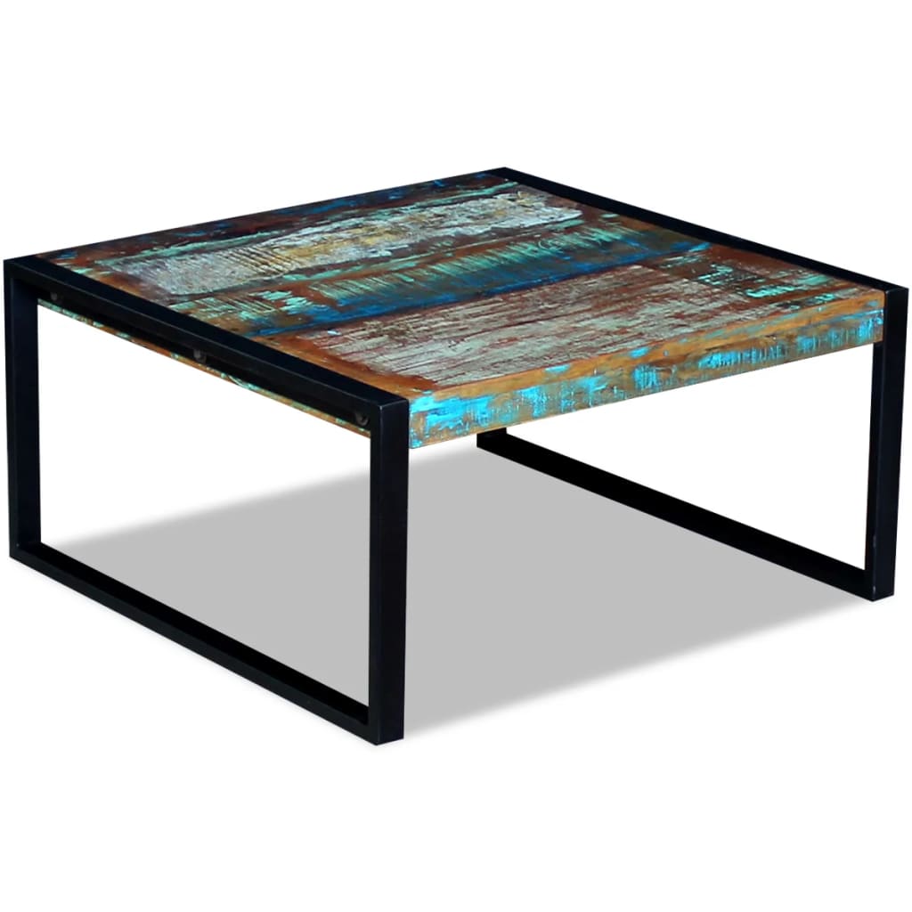 Table basse Bois de récupération massif 80x80x40 cm