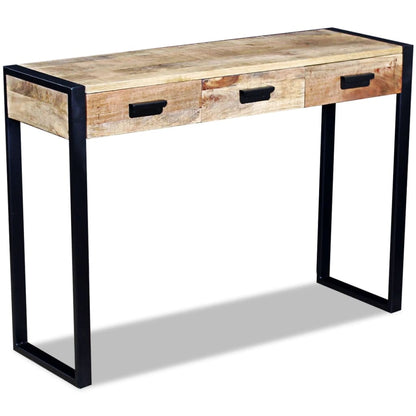 Table console avec 3 tiroirs bois de manguier 110x35x78 cm