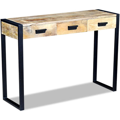 Table console avec 3 tiroirs bois de manguier 110x35x78 cm