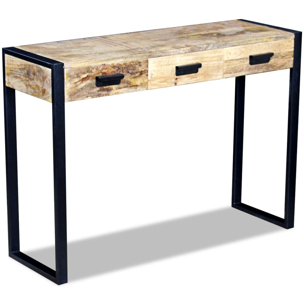 Table console avec 3 tiroirs bois de manguier 110x35x78 cm