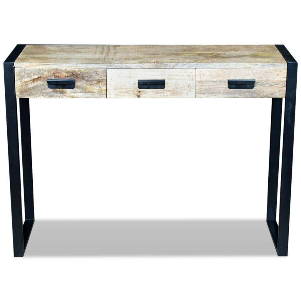 Table console avec 3 tiroirs bois de manguier 110x35x78 cm