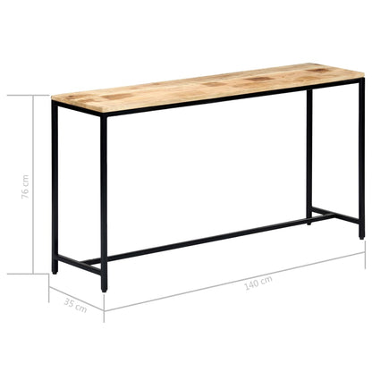 Table console 140 x 35 x 76 cm Bois de manguier massif brut