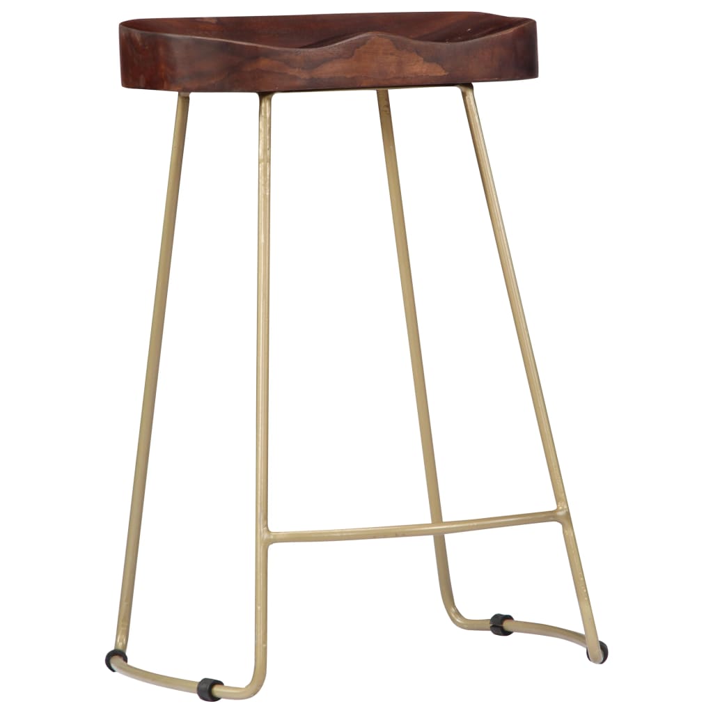 Tabourets de bar Gavin lot de 2 bois de manguier massif