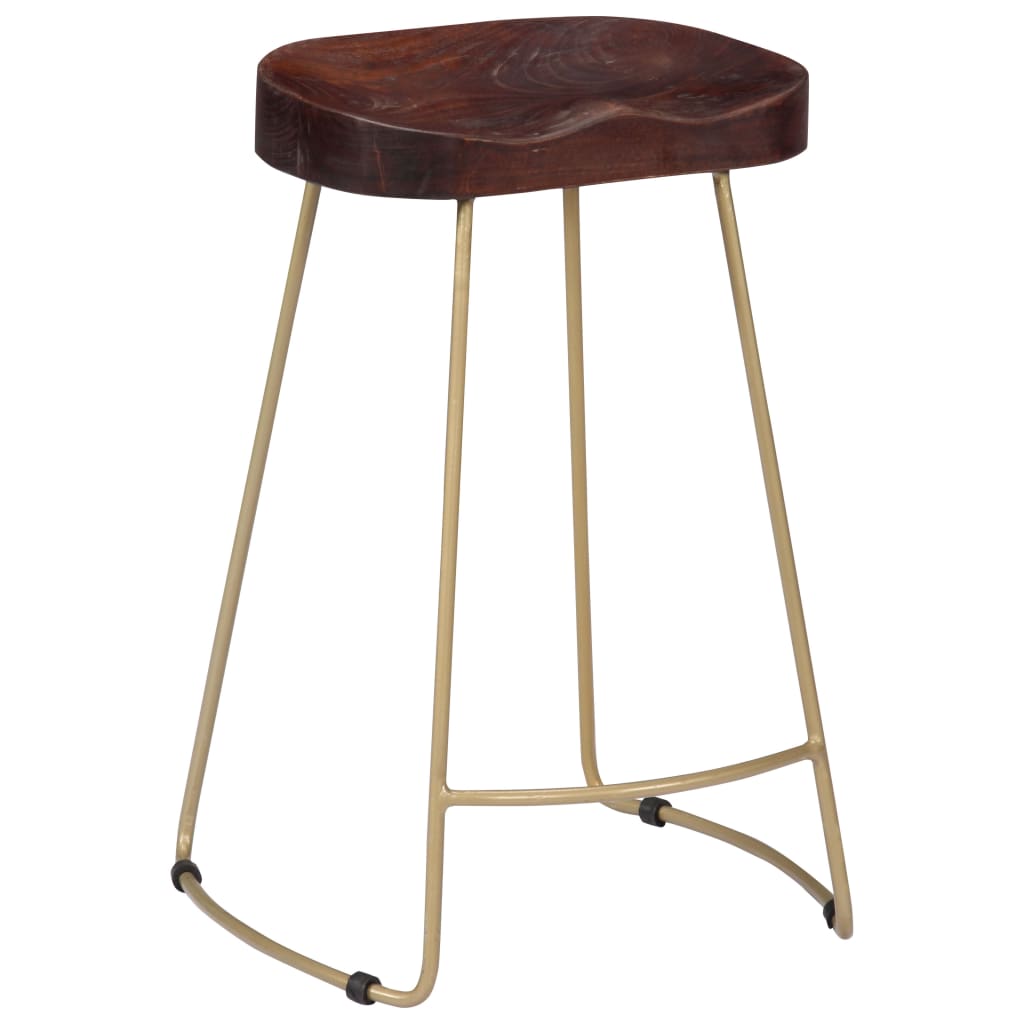 Tabourets de bar Gavin lot de 2 bois de manguier massif