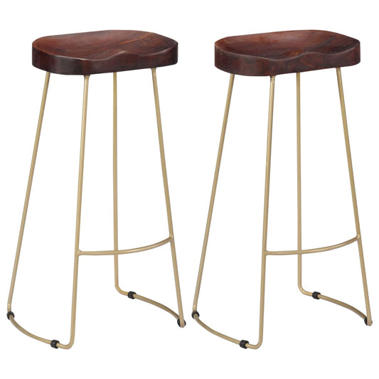 Tabourets de bar Gavin lot de 2 bois de manguier massif