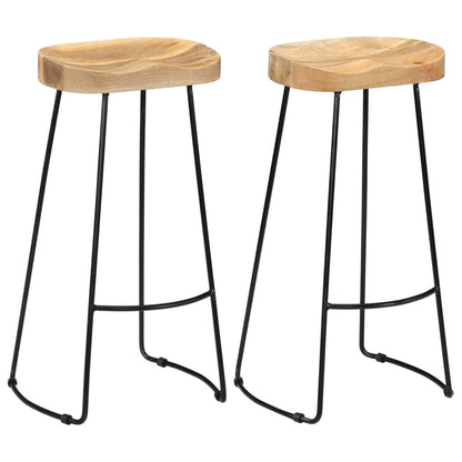 Tabourets de bar Gavin lot de 2 bois de manguier massif