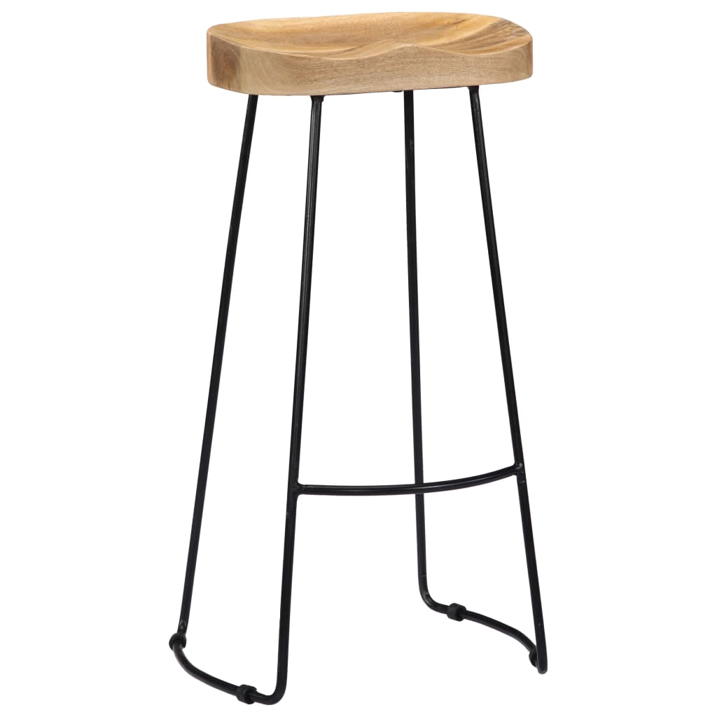 Tabourets de bar Gavin lot de 2 bois de manguier massif