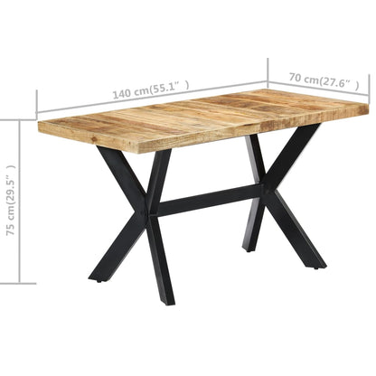 Table à manger 140x70x75 cm Bois de manguier massif brut