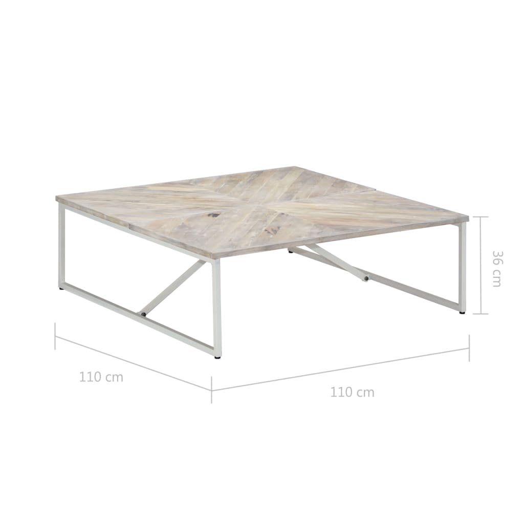 Table basse 110x110x36 cm Bois de manguier solide